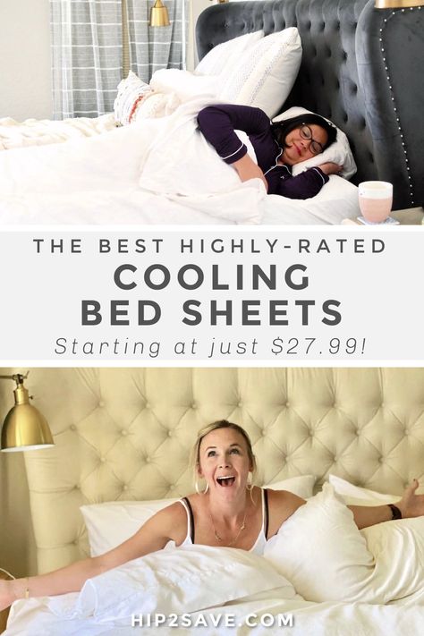 These 5 best cooling bed sheets can save you from suffering night sweats, menopause, or just because it’s so dang hot. As your body changes temperature through the night, these sheet sets can keep you cool by using moisture-wicking fabric that absorbs heat and we're sharing the best ones to buy! #bedsheets #coolingsheets #bedlinens #percale #linen #parachute #cuddledown #casaluna Hotel Sheets Bedding, Best Bed Sheets On Amazon, Best Bed Sheets To Buy, Best Sheets For Hot Sleepers, Cooling Sheets Bedding, Bedding For Hot Sleepers, Cool Bed Sheets, Best Sheets To Buy, Cooling Bedding