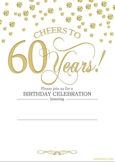 FREE Printable 60th Birthday Invitation Templates | Drevio Invitations Design 60th Birthday Poster, Birthday Party Invitations Free, Surprise Party Invitations, 60th Birthday Party Invitations, Birthday Invitation Card Template, 60th Birthday Invitations, 60th Birthday Cards, Free Printable Birthday Invitations, Wedding Anniversary Invitations