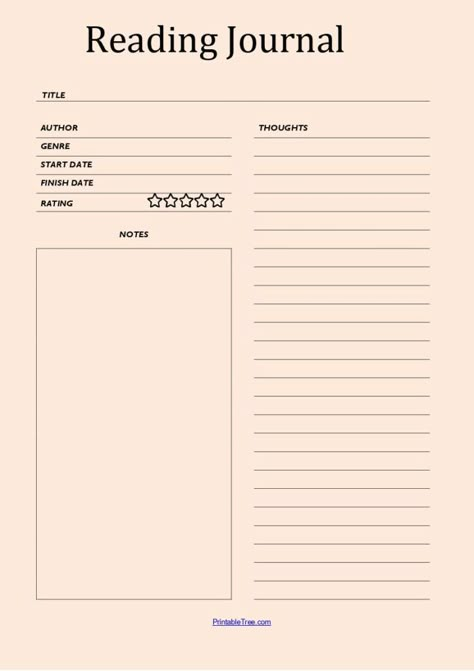 Printable Blank Reading Log Template PDF | Reading Tracker Ipad Pdf Template, Book Log Template 2023, Personal Journal Templates, Book Journal On Ipad, Reading Reflection Journal, Pdf Journal Template, Blank Journal Templates, Good Notes Book Review, Book Tracking Printable