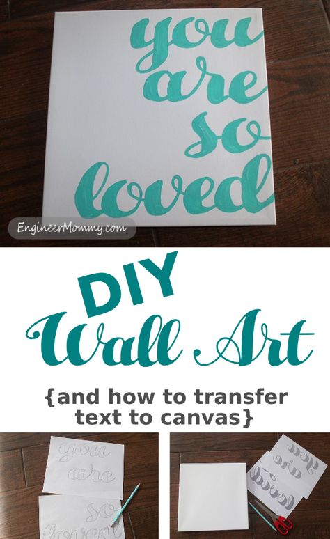 Looking for a fun way to create a cute DIY art that you can use in your home decor? Check out my tutorial for how to transfer text to canvas. Engineer Prints, Diy Canvas Wall Art, Cute Diy, Adult Crafts, Art How, Canvas Crafts, Décor Diy, Button Crafts, Cute Diys