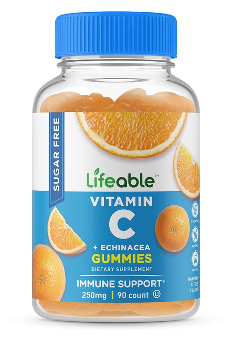 Lifeable Sugar Free Vitamin C for Adults  Great Tasting Natural Flavor Gummy Supplement  Keto Friendly  Vegetarian GMO-Free Chewable Vitamins  for Immune Support  90 Gummies Vitamins For Vegetarians, Vitamin C Gummies, Natural Immune Support, Chewable Vitamins, Vitamin C Benefits, Gummy Vitamins, Daily Vitamins, Peanut Free, Immune Support