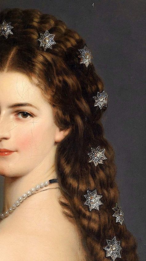 Elizabeth Of Austria, Empress Of Austria, Empress Elisabeth Of Austria, Elisabeth Of Austria, Empress Sissi, Franz Xaver Winterhalter, Empress Elisabeth, Ancient Beauty, Diamond Star