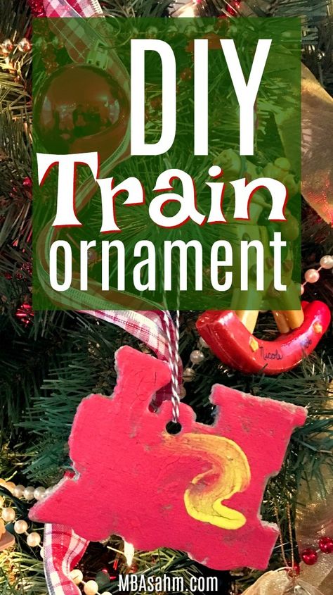 These DIY train Christmas ornaments were so easy and fun to make with my preschooler! We used a simple salt dough recipe and then decorated them however my son wanted. They were a perfect gift for the grandparents! train kid craft | train ornament | DIY Christmas ornament | DIY kid ornament #Christmas #Train #EasyKidCraft #DIYChristmasOrnament Kids Crafts For Grandparents, Christmas Ornaments For Grandparents, Ornaments For Grandparents, Crafts For Grandparents, Train Craft, Family Christmas Crafts, Diy Train, Diy Kids Crafts, Christmas Ornaments Diy Kids