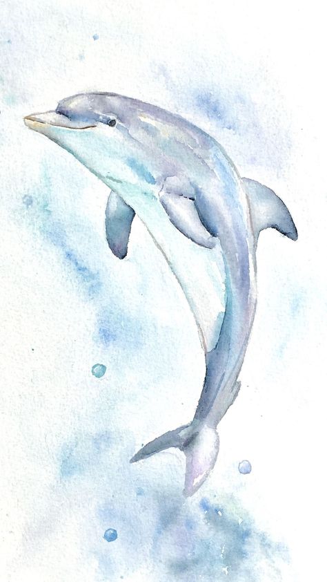 Draw A Dolphin, Sea Creatures Drawing, Dolphin Drawing, Dolphin Painting, Sea Creatures Art, Dolphin Art, Arches Watercolor Paper, A Dolphin, Creature Drawings