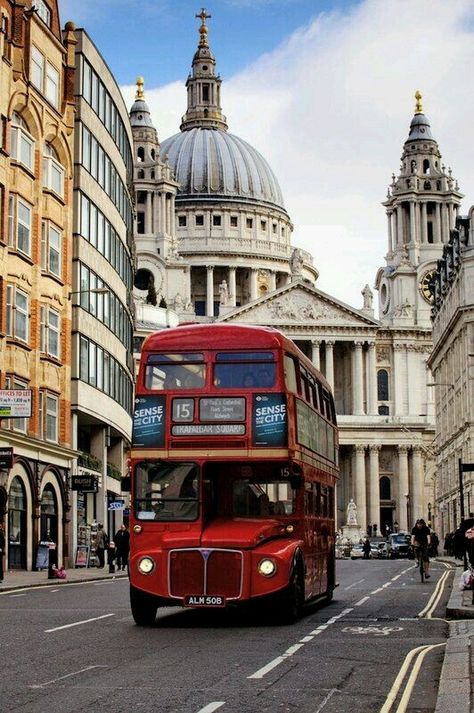 St. Paul’s Cathedral, London Vintage, Decker Bus, London Baby, St Pauls Cathedral, London Christmas, Red Bus, Double Decker Bus, London Bus