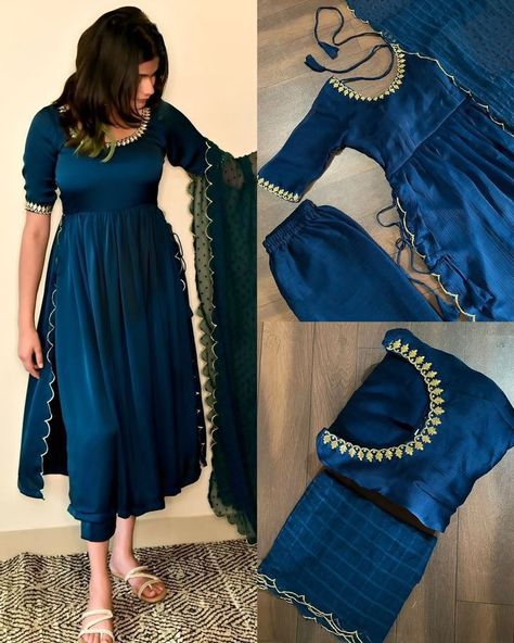 Satin Suit Design, Satin Kurti Designs, Simple Frock Design, Side Border, Stylish Kurtis Design, Abaya Design, Long Gown Design, Simple Gowns, Simple Kurta Designs