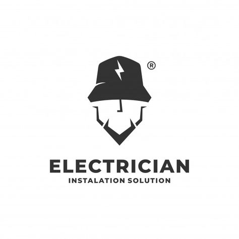 Electrician logo concept | Premium Vector #Freepik #vector #logo #template #man #face Electrician Branding, Electrical Engineering Logo, Electrician Logo Design, Electrical Logo Design, Electric Logo Design, Engineer Logo, Electrical Logo, Pizza Waffles, Electricity Logo