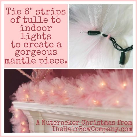 Pink And White Christmas, Tulle Crafts, Diy Tulle, Decoration For Christmas, Easy Cheap, Mantle Decor, Pisco, Valentine Decorations, Pink Christmas