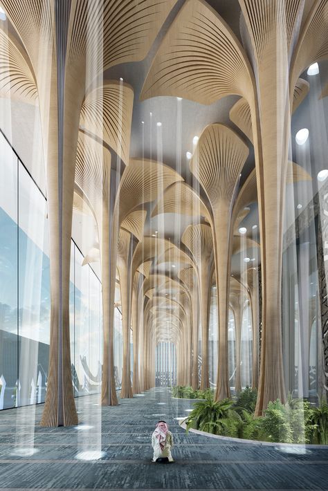 Interior Pillars, Bohemian Cafe, معرض فني, مركز ثقافي, Mosque Design, Office Lobby, Parametric Architecture, Mosque Architecture, Column Design