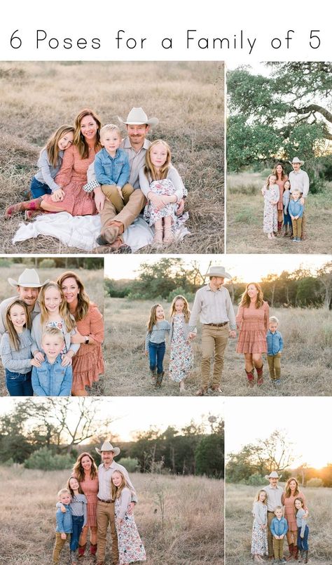 Family Photo Poses With 5 People, Family Poses For 6 People, Picture Poses Family For 5, Family 6 Photo Ideas, Family Mini Photo Session, Family Of 5 Pose Ideas, Family Photo Of 5 Poses, Family Of 5 Spring Picture Ideas, Family Of 5 Photo Shoot Poses