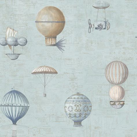 You'll love the Steampunk Air Balloons 33' L x 21" W Wallpaper Roll at Wayfair - Great Deals on all Décor & Pillows products with Free Shipping on most stuff, even the big stuff. Eclectic Color Palette, Silver Grey Wallpaper, Steampunk Wallpaper, Galerie Wallpaper, W Wallpaper, Pastel Colour Palette, Metallic Wallpaper, Pip Studio, Hot Air Balloons