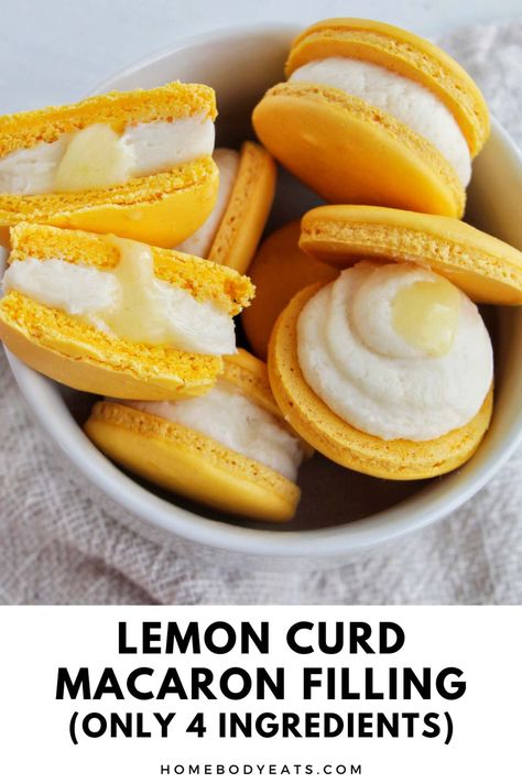 I'm obsessed with making this lemon curd macaron filling. It only requires a few ingredients, and it can be layered in between a buttercream or ganache filling. I love pairing it with blueberry, lemonade, or even white chocolate ganache. This is seriously the best lemon curd filling for macarons. Filling For Macarons, Best Lemon Curd, Lemon Macarons, Macaron Filling, Curd Filling, Ganache Filling, Lemon Curd Filling, Blueberry Lemonade, White Chocolate Ganache