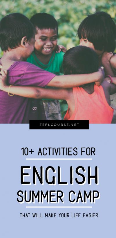 10+ Activities For Teaching English Summer Camp | ITTT | TEFL Blog #summercamp #summercamplessons #summercampactivities #activitiesforsummercamp #efl #esl #teachingenglish #teachingabroad #teachingenglishabroad #tefl #tesol #teflonline #tesolonline English Summer Camp Activities, Summer Esl Activities For Kids, English Camp Ideas, English Day Ideas Activities, English Camp Activities, English Day Ideas, Summer Tutoring Ideas, English Club Activities, Language Games For Kids