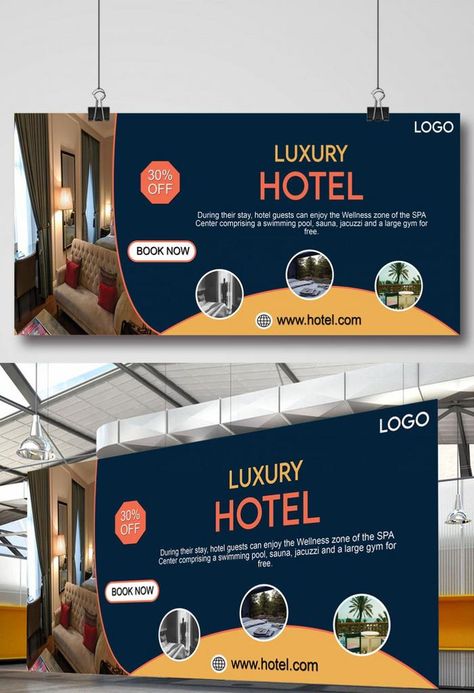 Luxury Hotel Signage Banner#pikbest# Hotel Banner Design, Food Signage, Standing Banner Design, Standing Signage, Bar Banner, Hotel Signage, Flex Banner, Banner Design Layout, Banner Image