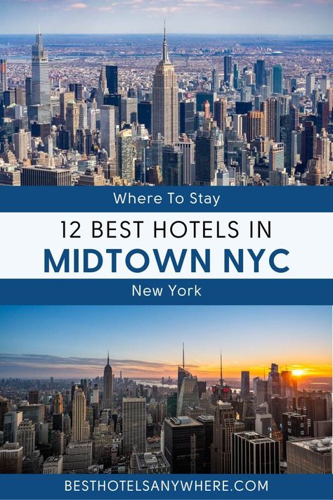 Want to see the very best hotels in Midtown NYC? This research, data and experience based guide shows you the top rated cheap, mid range and luxury hotel options available for your visit to Midtown Manhattan New York, plus so much more!