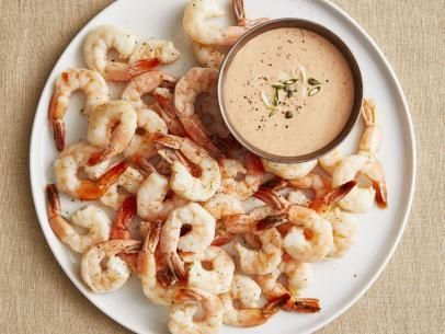 Roasted Shrimp Cocktail Louis Recipe | Ina Garten | Food Network Ina Garten Roasted Shrimp, Shrimp Louis, Ina Garten Shrimp, Roasted Shrimp Cocktail, Shrimp Salads, Shrimp Louie, Appetizers Shrimp, Savory Apps, Seafood Ideas