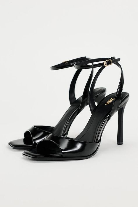 Glamourous Heels, Hak Tinggi, Zara Sandals, Zara Heels, Bridesmaid Shoes, Leather High Heels, Patent Leather Heels, Zara Shoes, Slingback Sandal