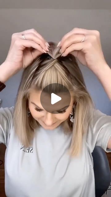 Hair Tutorial For Short Hair, Short Hair Top Knot, Half Up Half Down Short Hair, Bob Haircut Curly, Hair Extensions For Short Hair, Curly Hair Tutorial, Natural Hair Tutorials, Up Dos For Medium Hair, Hairstyles For Medium Length Hair Easy