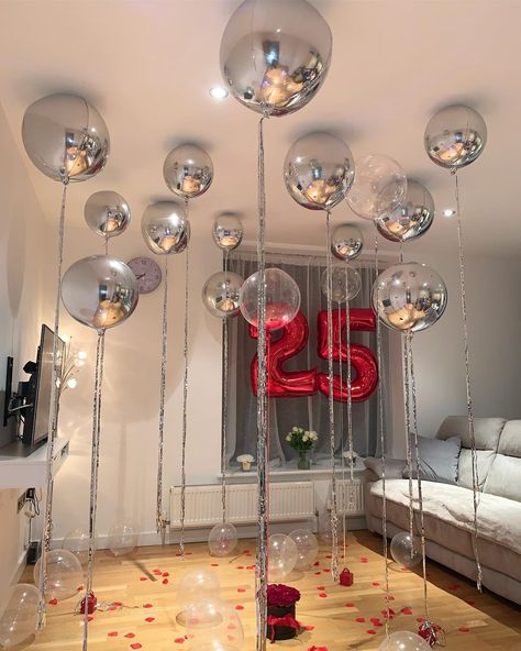 Balloons in London 📍 on Instagram: “When the husband goes all out for her 🙈🙈🙈 • • • • #balloonsinlondon #balloonarch #deliveryforballoons #balloondecorator #balloongarland…” Twenty Two Birthday Ideas, 27 Year Old Birthday Ideas For Her, Virgo Balloons, Balloons On Ceiling Party Ideas, 21 Balloons Birthday, 25 Birthday Ideas Decoration, Apartment Birthday Decorations, 25th Birthday Decorations For Her, Apartment Party Ideas