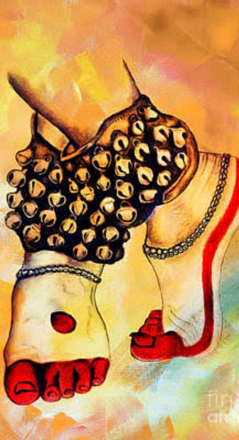 Ghungroo Aesthetic, Dance Art Drawing, Indian Illustrations, Kuchipudi Dance, Dance Artwork, Solo Dance, Indian Traditional Paintings, Dancer Painting, Dancing Drawings