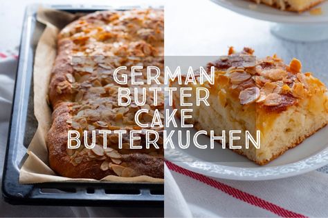 The best German Butter Cake (Butterkuchen) - Days of Jay German Butter Cake, German Cakes Recipes, Bee Sting Cake, German Baking, Yeast Dough, Almond Biscotti, European Recipes, Rose Cupcakes, Honey Almonds