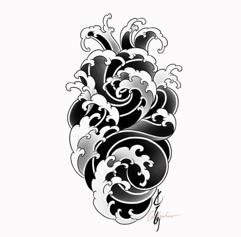 Japanese Inspired Tattoos, Raijin Tattoo, Japanese Water Tattoo, Japanese Cloud Tattoo, Japanese Wave Tattoos, Japanese Hand Tattoos, Tato Maori, Tattoo Japanese Style, Backpiece Tattoo