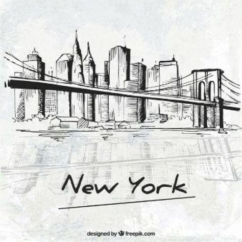 New York Skyline Silhouette, New York Drawing, Cityscape Silhouette, Skyline Drawing, New York Journal, City Skyline Silhouette, Cityscape Wallpaper, Fineliner Art, New York Buildings