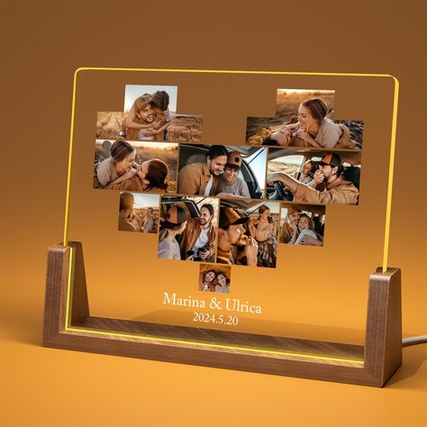 PRICES MAY VARY. Personalized Plaque: Custom picture frames, acrylic plaque led light makes the perfect gift for your girlfriend,boyfriend. Personalize it with precious photos. Valentines day gifts for her him, Giving an unforgettable gift today. Customized Gifts: 5mm thick acrylic glass for durability preventing scratches and damage. The base is made of solid walnut wood for more stable support of the plaque, not easily tipping over. Featuring a U-shaped design, size fits perfectly, providing c Best Gift For Anniversary For Him, Cute Gifts For Your Boyfriend On Christmas, Girlfriend Ideas Gift, Custom Gifts For Him, Personalized Gifts For Girlfriend, Coming Home Gifts For Boyfriend, Meaningful Engagement Gifts, Engagement Gift Ideas For Him, Custom Gift For Boyfriend