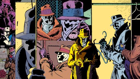 Wallpaper Collage about Rorschach Dc Rorschach, Comic Aesthetic, Comic Book Panels, Wallpaper Collage, Superhero Wallpaper, Gender Envy, Graphic Novels, Amazing Spiderman, Wallpaper Pc