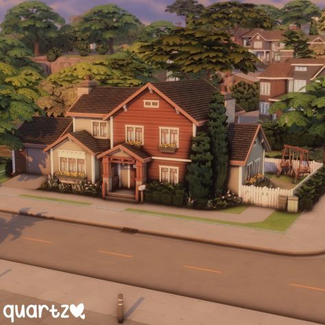 ♡ quartz ♡ | Cozy Suburban Family Home ✨ • ☁️ no cc ☁️ gallery id : quartzz64 ☁️ 40x30 ☁️ 3 beds / 2 baths • • tags 🏷️: #sims #sims4 #sims4house... | Instagram 2 Bedroom Sims 4 House Layout, 40x30 House Plans Sims 4, Sims 4 Gallery House, Family Suburban House, Sims 4 40x30 House, Sims 4 Big House, Sims 4 Big Family House, Sims 4 Suburban House, Family House Sims 4