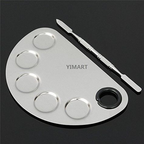 Yimart Stainless Steel Makeup Palette Cosmetic Five Holes Mixing Pallete Spatula ** Check this awesome product by going to the link at the image. (This is an affiliate link) #makeupsets Steel Color Palette, Makeup Spatula, Salon Signs, Face Palette, New Price, Makeup Face, Makeup Palette, Oral Hygiene, Stainless Steel Material