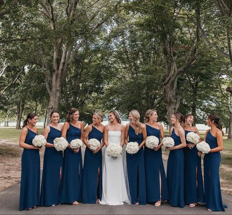 Wedding Navy Blue Bridesmaid Dresses, Navy Blue Braidsmaids Dresses, Midnight Blue Bridal Party, Wedding Midnight Blue, Dark Blue Wedding Bridesmaid Dress, Bridesmaid Dark Blue Dresses, Wedding Bridesmaid Dresses Navy Blue, Dark Navy Bridesmaids, Bridesmaid Dresses Blue Navy