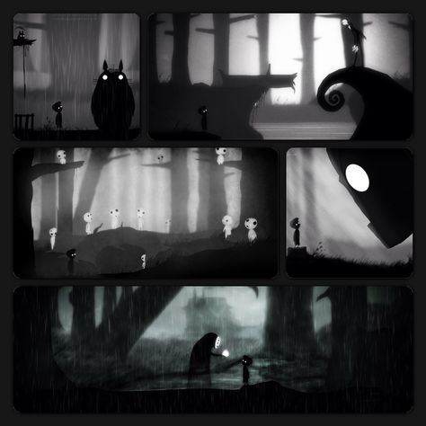 Limbo Concept Art, Limbo Game Art, Inside Limbo, Limbo Game, Game Background Art, Dark Kawaii, Libros Pop-up, Hansel Y Gretel, Tech Art