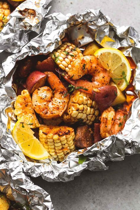 Cctaylor456 Shrimp Boil Foil Packs, Shrimp Boil Foil, Shrimp Corn, Boiled Dinner, Foil Packet Dinners, Grilling Recipes Sides, Foil Pack Meals, Foil Dinners, Foil Packs