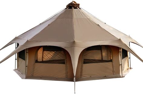 This bell syle tent is definatley next on my 'got to haves' list! It is so versatile, It can be used for camping, even in colder seasons, but also if you remove the walls -its a very nice outdoor portable shelter for events too! Find it on Amazon at https://amzn.to/3MNOJ39 As an amazon associate I earn from qualifying purchases. Thank you ( : #camping#camp#glamping#yurt#shelter#shelterhouse#outdoor#fun 12 Person Tent, 8 Person Tent, Yurt Tent, Canvas Bell Tent, Tipi Tent, Tent Stove, Large Tent, Luxury Glamping, Cabin Tent