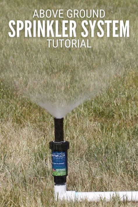 Make an above-ground sprinkler system using PVC pipe and some sprinkler heads. Click here for the step by step tutorial. #thecraftyblogstalker #abovegroundsprinkler #diysprinklersystem Above Ground Sprinkler System, Homemade Sprinkler, Sprinkler System Diy, Lawn Sprinkler System, Garden Sprinklers, Sprinkler Heads, Water Sprinkler, Lawn Sprinklers, Outdoor Crafts