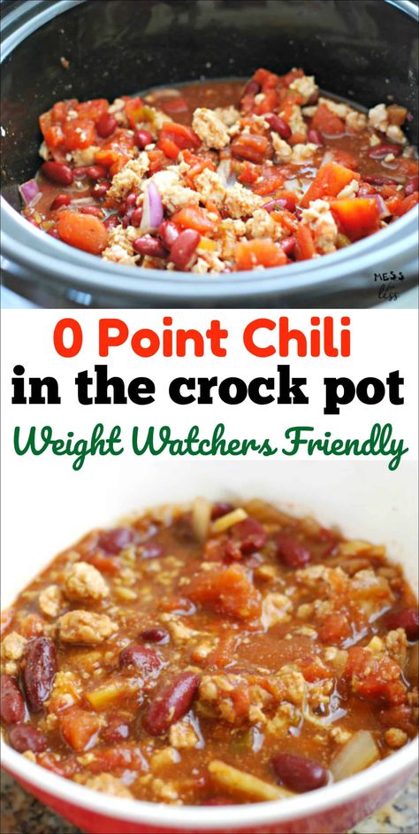 Weight Watchers Chili, Weight Watchers Crock Pot Recipes, Weight Watchers Meals Dinner, Weight Watchers Lunches, Weight Watchers Plan, Plats Weight Watchers, Weight Watchers Meal Plans, Pastas Recipes, Weight Watchers Soup