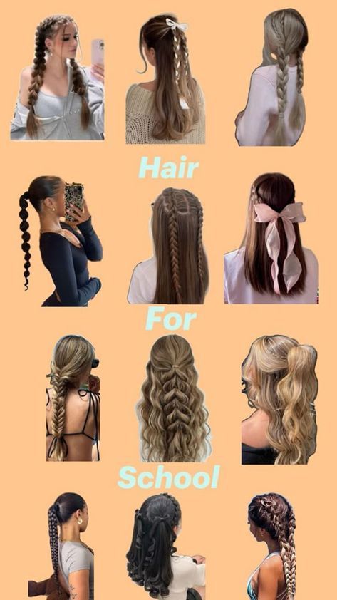 Hair Styles For School, Styles For School, Hairstyle Examples, Hair For School, Easy Hairstyles For Thick Hair, Hair Inspiration Long, Cute Simple Hairstyles, Simple Hairstyles, Hairstyles For Thick Hair