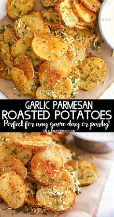 Good Dinner Ideas, Garlic Parmesan Roasted Potatoes, Easy Family Dinner Ideas, Potato Roasted, Parmesan Roasted Potatoes, Easy Family Dinner, Sheet Pans, Family Dinner Ideas, One Pot Dinners