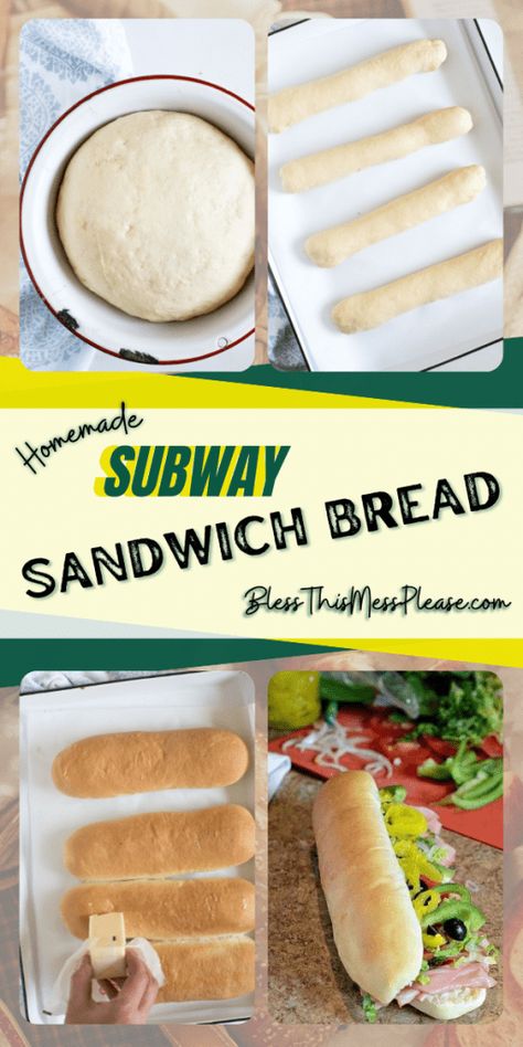 Subway Copycat, Subway Bread, Homemade Sandwich Bread, Subway Sandwich, Homemade Sandwich, Bread Maker Recipes, Homemade Bread Recipes Easy, Sandwich Bread Recipes, Bread Oven