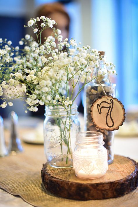 Woodsy Wedding at Paiute Golf Resort | Little Vegas Wedding Woodsy Centerpieces, Natural Wedding Centerpieces, Mountain Theme Wedding, Flannel Party, Wood Themed Wedding, Golfer Gifts, Outdoorsy Wedding, Event Centerpieces, Nature Themed Wedding