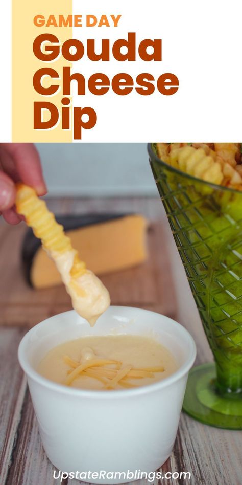 Gouda Cheese Dip Gouda Cheese Dip Recipes, Smoked Gouda Cheese Dip, Burger Cheese Dip, Gouda Cheese Dip, Gouda Dip, Simple Dips, Cheese Dip Crock Pot, Sausage Cheese Dip, Cheddar Dip