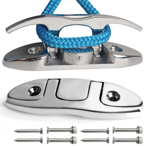 PRICES MAY VARY. 【High-quality Materials】Boat surface mount dock edge flip up cleat folding cleats made of 316 stainless steel casting, strong and high strength. boat cleat flip up dock cleats 6 inch maximum corrosion resistance in the saltwater environment,rope cleat work for dock lines ,mooring and etc. It can be quickly applied to variety of ropes and docks. 【Exquisite Workmanship】Our boat cleats 6 inch stainless steel is high polished surface, precise, bright and with good flatness.the dock Boat Cleat, Dock Cleats, Folding Boat, Boat Cleats, Hole Saws, Foot Injury, Stainless Steel Bolts, Sport Boats, Boat Dock