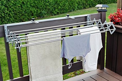 How to Line Dry Clothes: Save Money and Extend the Life of Your Items Retractable Hanger, Outdoor Clothes Dryer, Outdoor Clothes Lines, Wall Drying Rack, Clothes Dryer Rack, Drying Laundry, Wall Mounted Drying Rack, Laundry Hanger, Laundry Rack