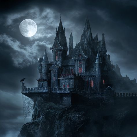 Castlevania Castle, Digimon Emperor, Gothic Houses, Gothic Fireplace, Fantasy Locations, Halloween Castle, Spooky Castles, Background Reference, Gothic Ideas