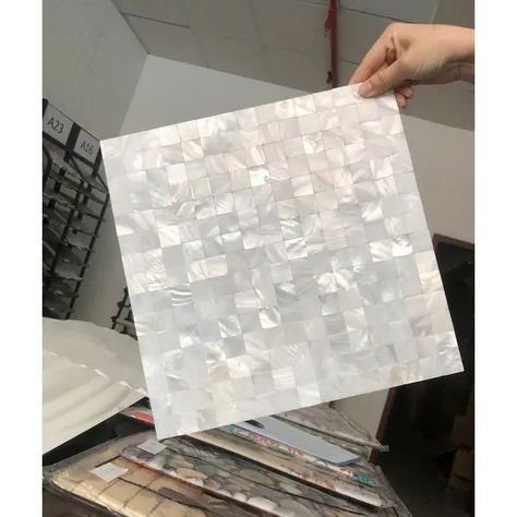 Art3d 12"x12" Mother of Pearl Tile Square White Seamless - On Sale - Bed Bath & Beyond - 31636904 Brick Tile Backsplash, Mother Of Pearl Tiles, Mother Of Pearl Tile, Pearl Tiles, Shell Mosaic Tile, Backsplash Bathroom Wall, Shower Wall Tile, Pearl Tile, Mosaic Tile Backsplash