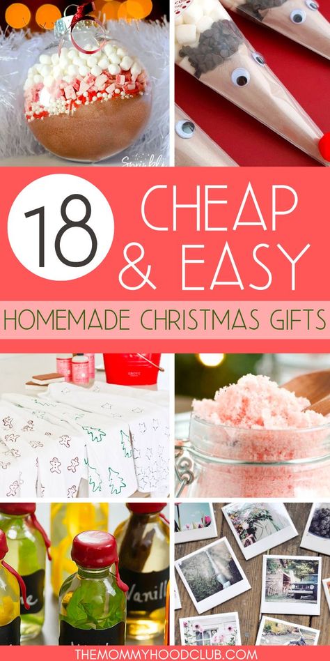 Cheap and easy homemade Christmas gift ideas for friends, family, coworkers. These diy gifts are simple and thoughtful, frugal and creative! Hotchocolate Homemade Gift, Quick And Easy Diy Christmas Gifts, Cheap Diy Gifts For Christmas, Cheap Group Christmas Gifts, Cheap Xmas Gifts For Coworkers, Easy Diy Bulk Christmas Gifts, Easy Bulk Christmas Gifts, Inexpensive Gift Ideas For Coworkers, Cute Inexpensive Gift Ideas