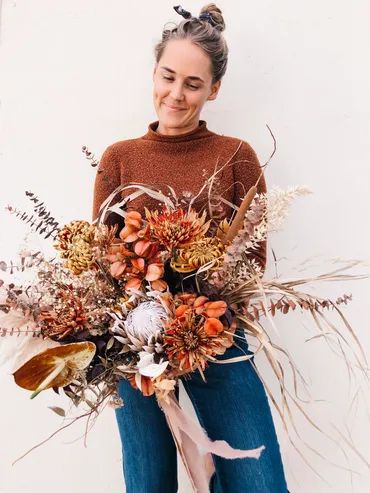 Autumn Bridal Bouquet, Dried Protea, Protea Wedding, Boho Bridal Bouquet, Boho Autumn, Autumn Bridal, Flowers Bride, Dried Flowers Wedding, King Protea