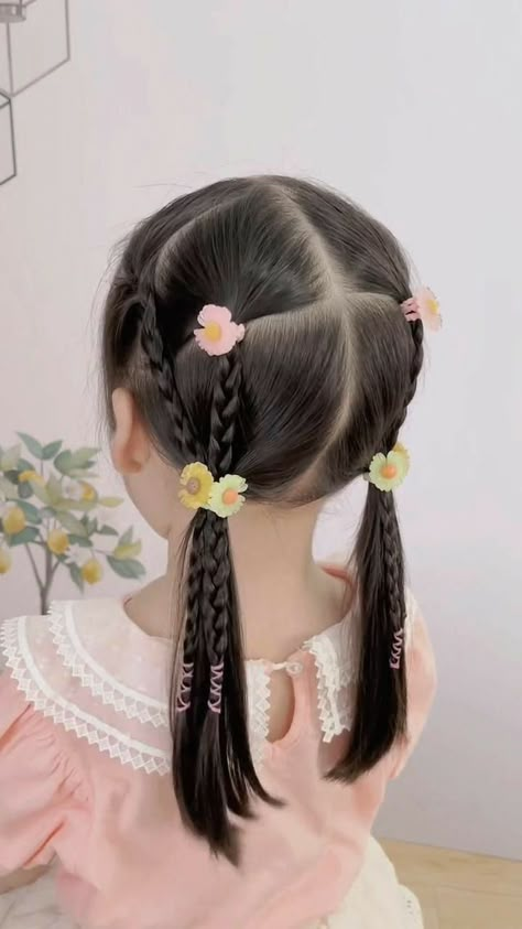 Toddler Hairstyles Girl Fine Hair, Short Hair For Kids, Easy Little Girl Hairstyles, Girl Hair Dos, Girls Hairstyles Easy, Beautiful Braided Hair, Toddler Hairstyles Girl, Peinados Fáciles Para Cabello Corto