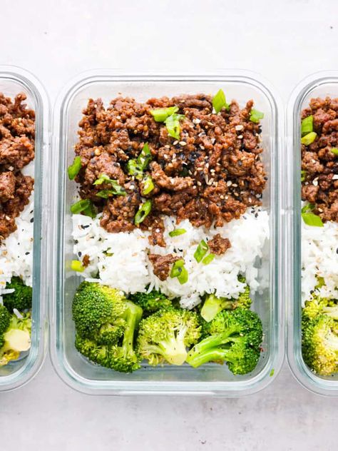 Ground Beef Meal Prep, Beef Meal Prep, Slow Cooker Korean Beef, Ground Beef Pasta, High Protein Meal Prep, Beef Bowls, Prep Bowls, Korean Beef, Marinated Beef